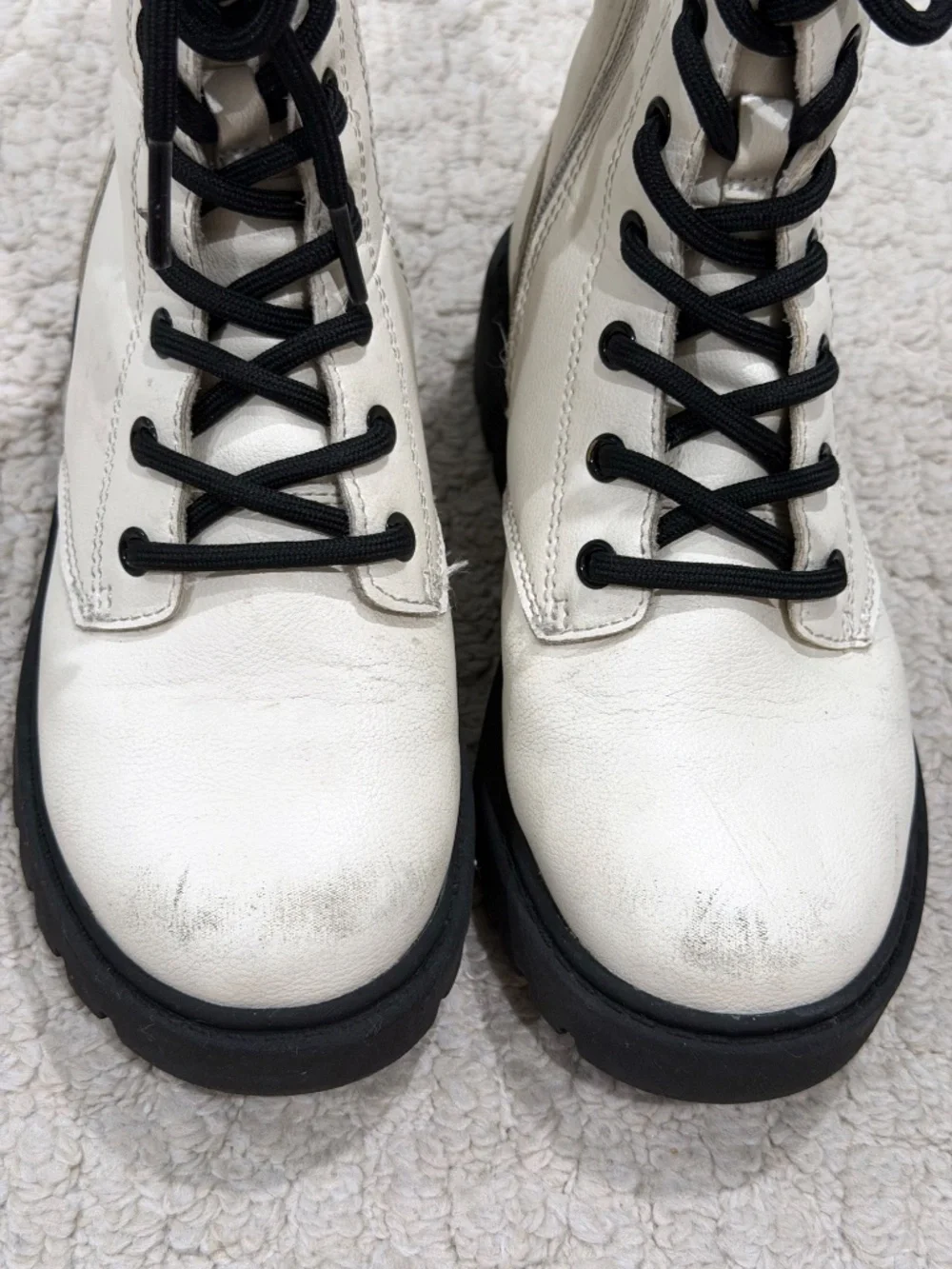 Kids Art Class White Combat Boots Size 13